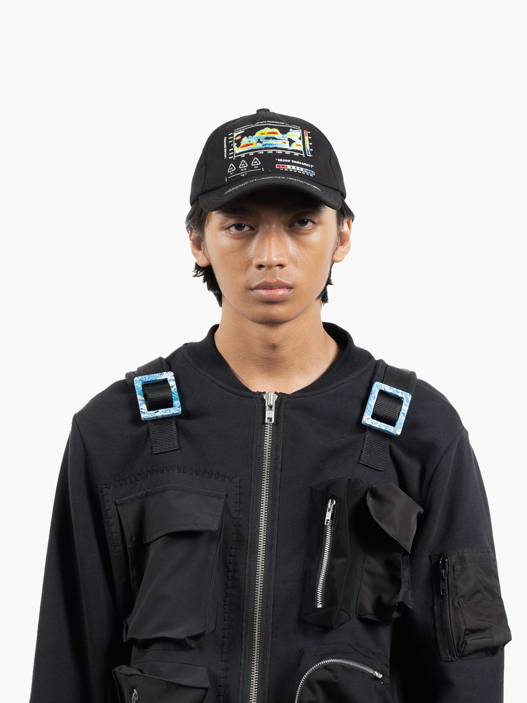 Ocean Mapping Cap Black