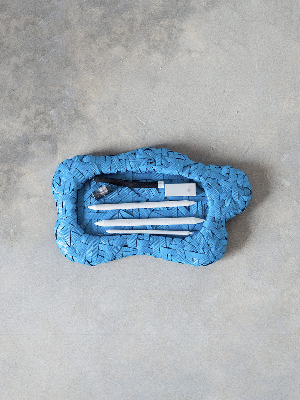 Recycled Plastic Woven Ecology Tray Blue