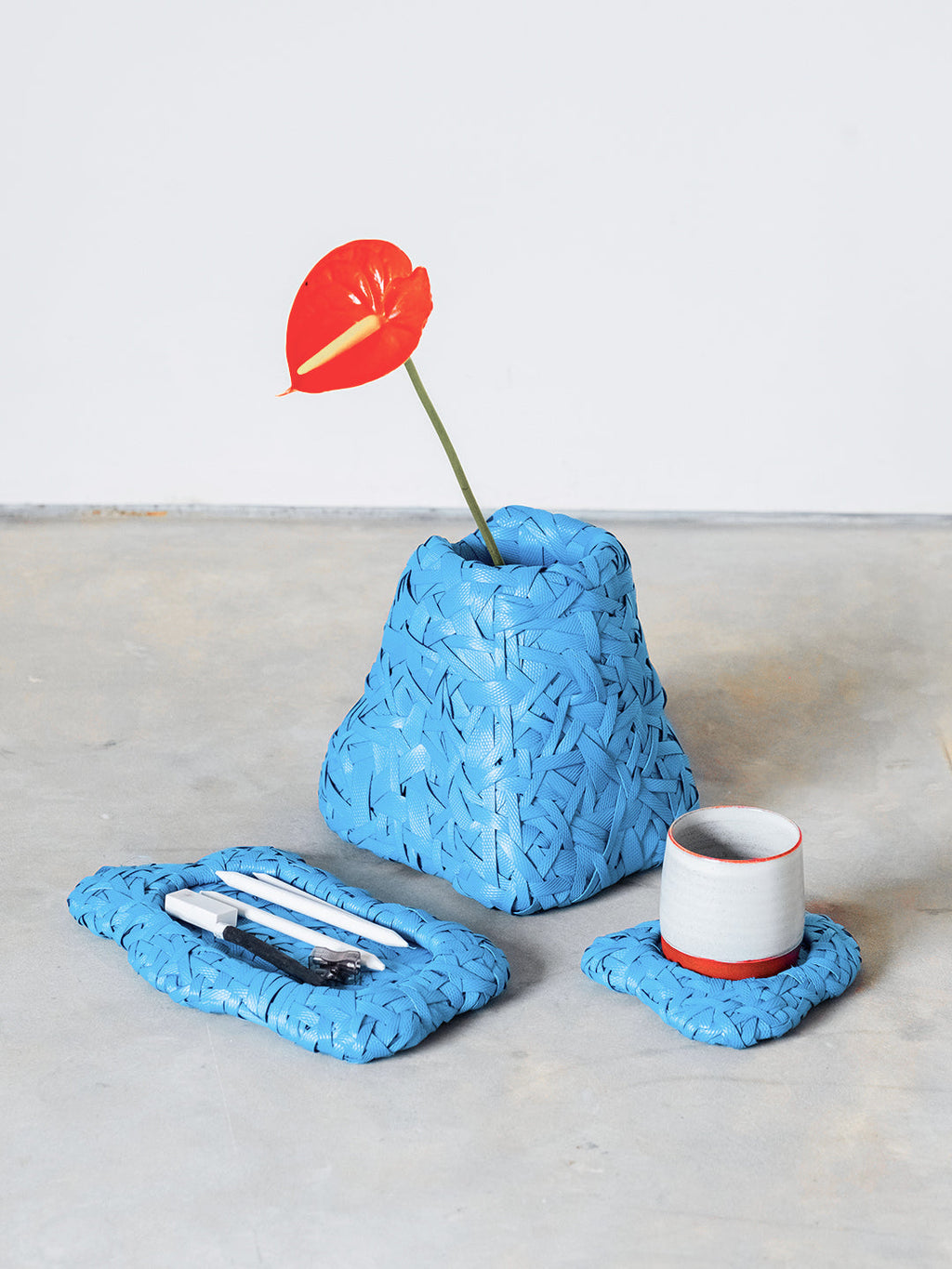 Recycled Plastic Woven Ecology Tray Blue