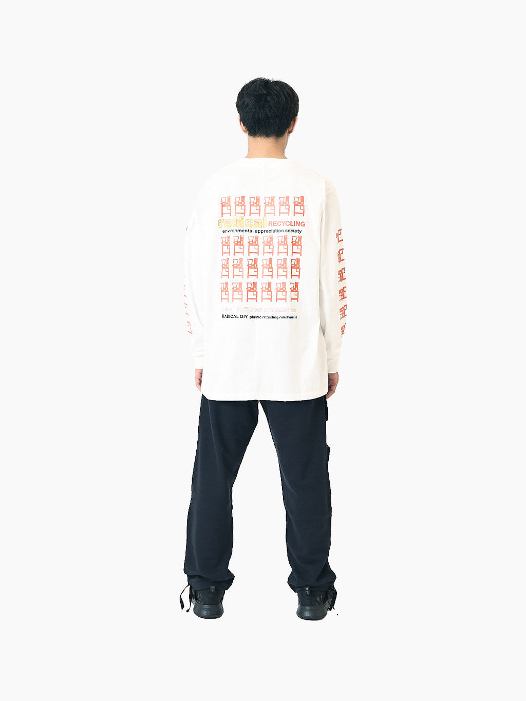 Radical Recycling Long Sleeve T-Shirt White