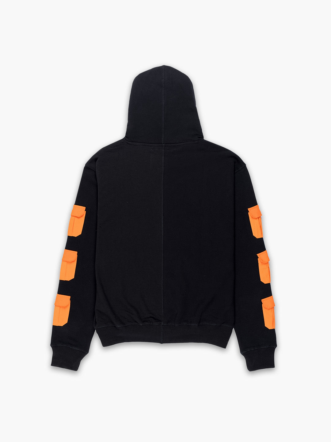 Upcycled Pocket Hoodie Black