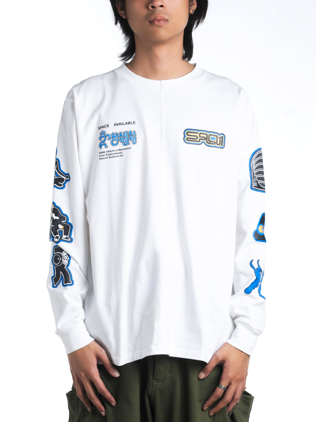 Natural System Long Sleeve Tee White