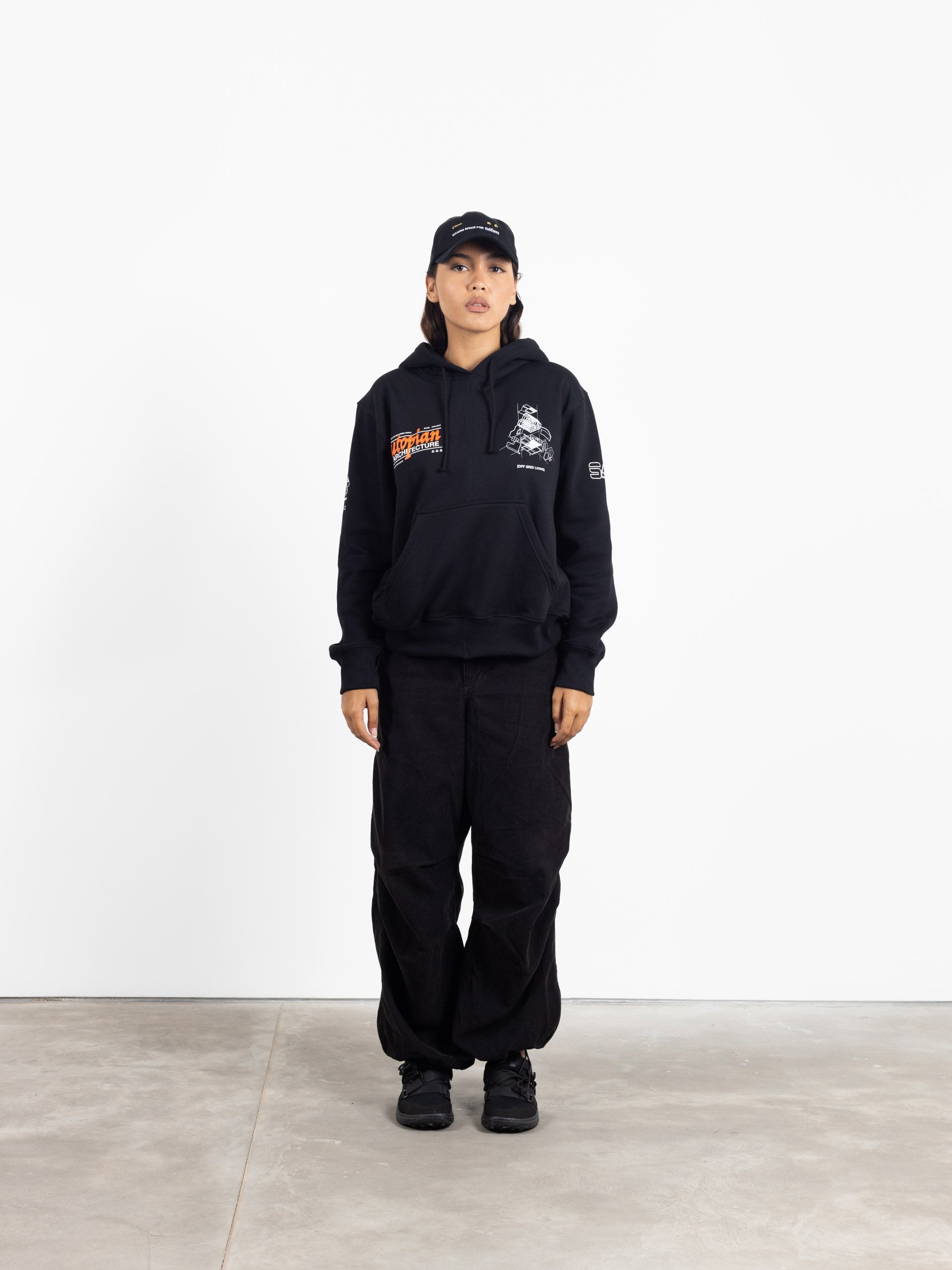 Utopian Architecture Hoodie Black