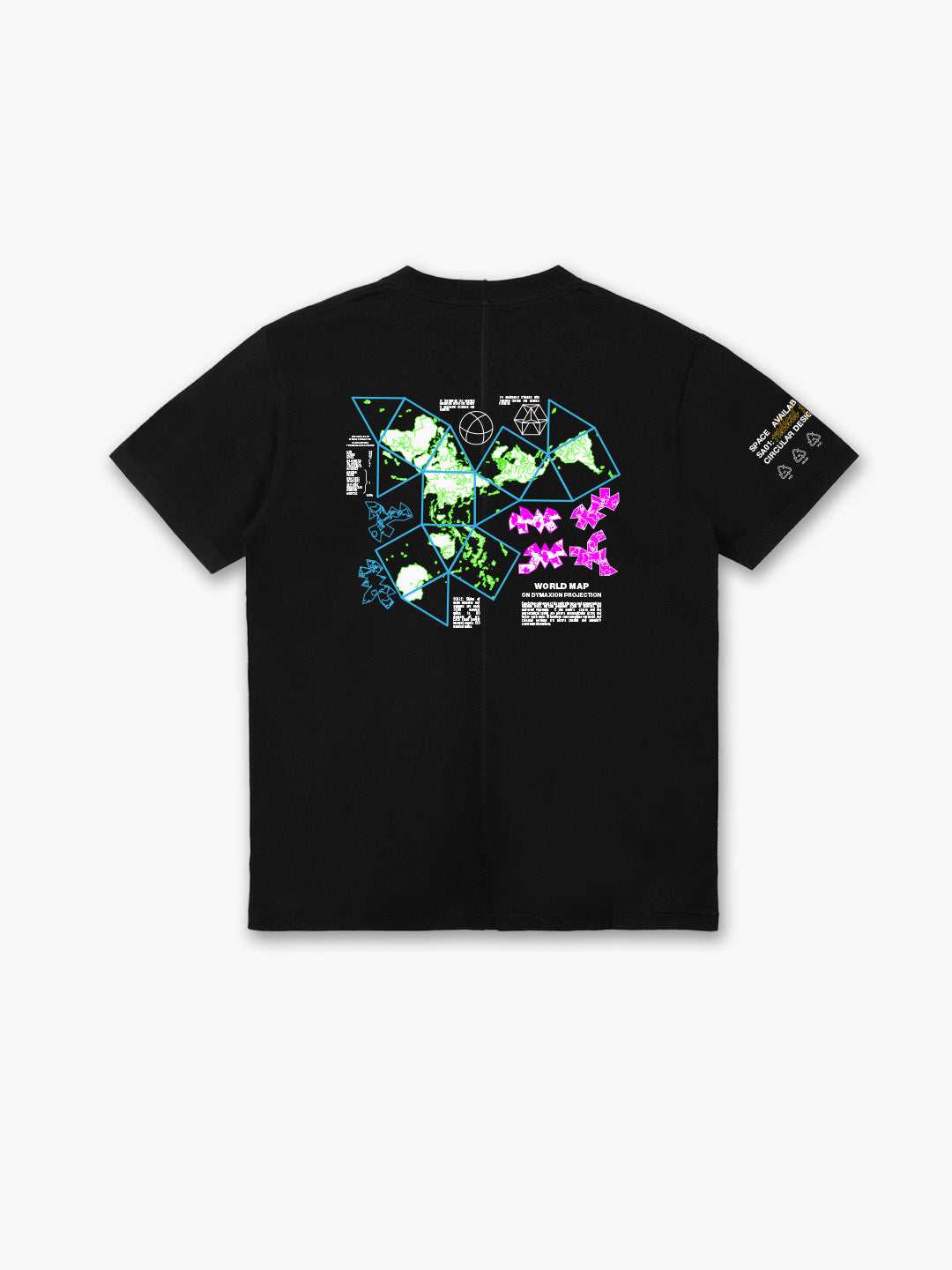 Dymaxion Map T-Shirt Black